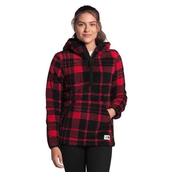 The North Face Tops - The North Face Women's Campshire 1/4 Zip Hoodie 2.0 Red Black Buffalo Plaid XS